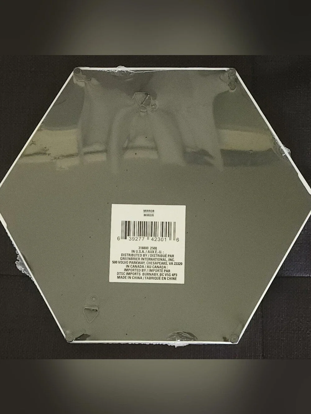 Hexagon Wall Mirror with White Frame